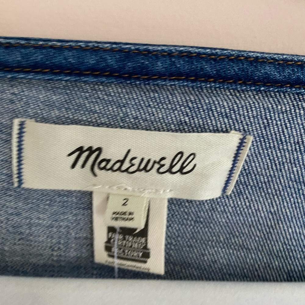 Madewell Denim Square Neck Top in Hallwood Wash: NWT! - Picture 8 of 8